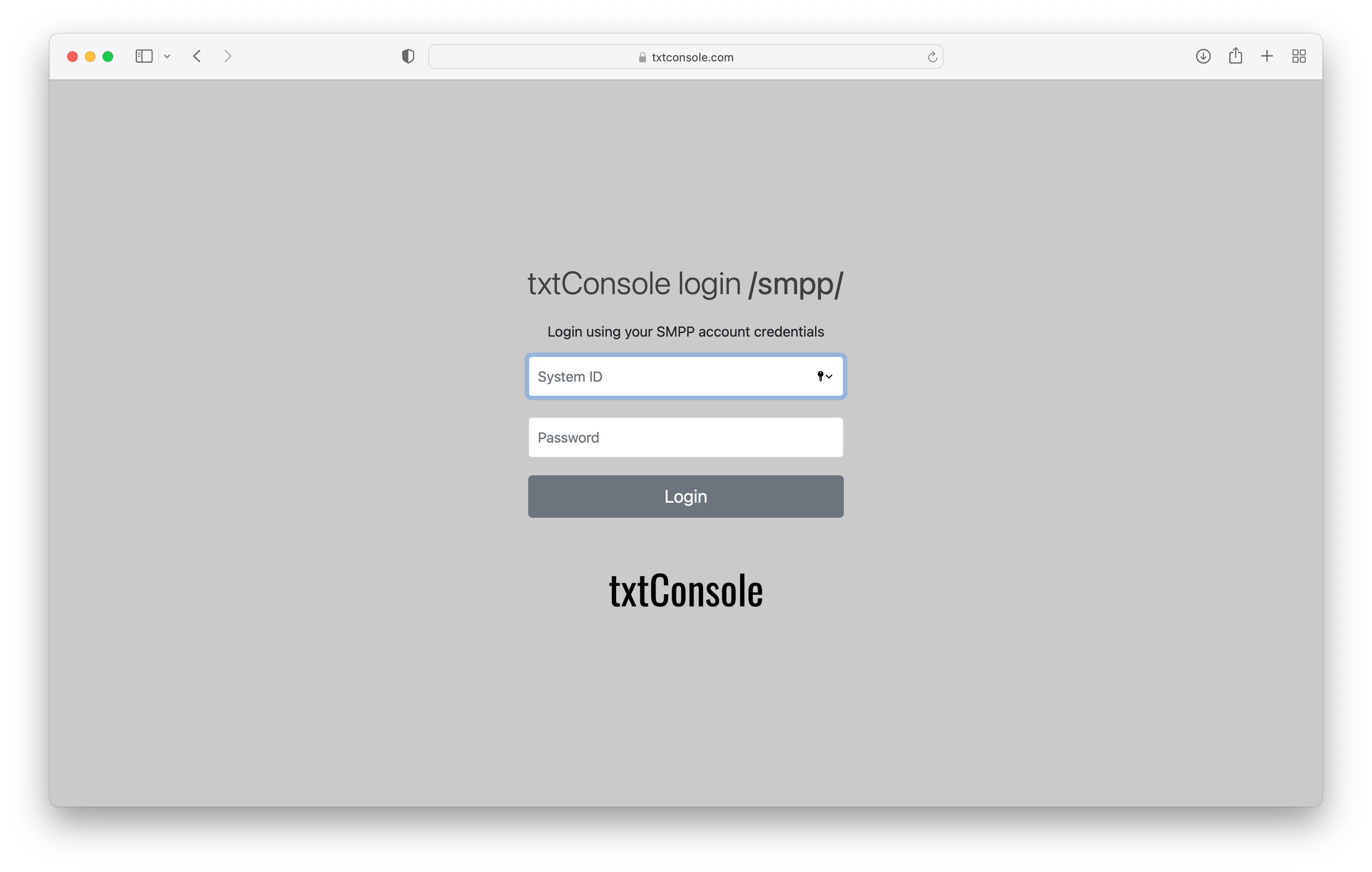 txtConsole login