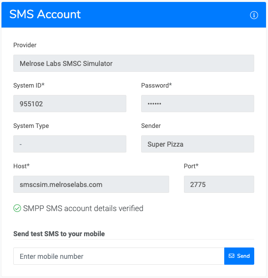 SMS Account